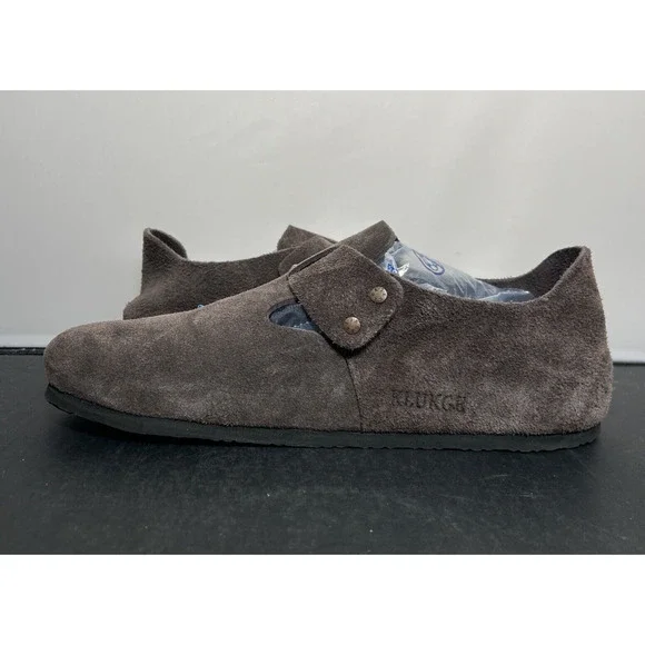 Klukge Boston Clogs for Men & Women Suede Soft Leather Clogs Size 11 Drk Brwn - Picture 7 of 14